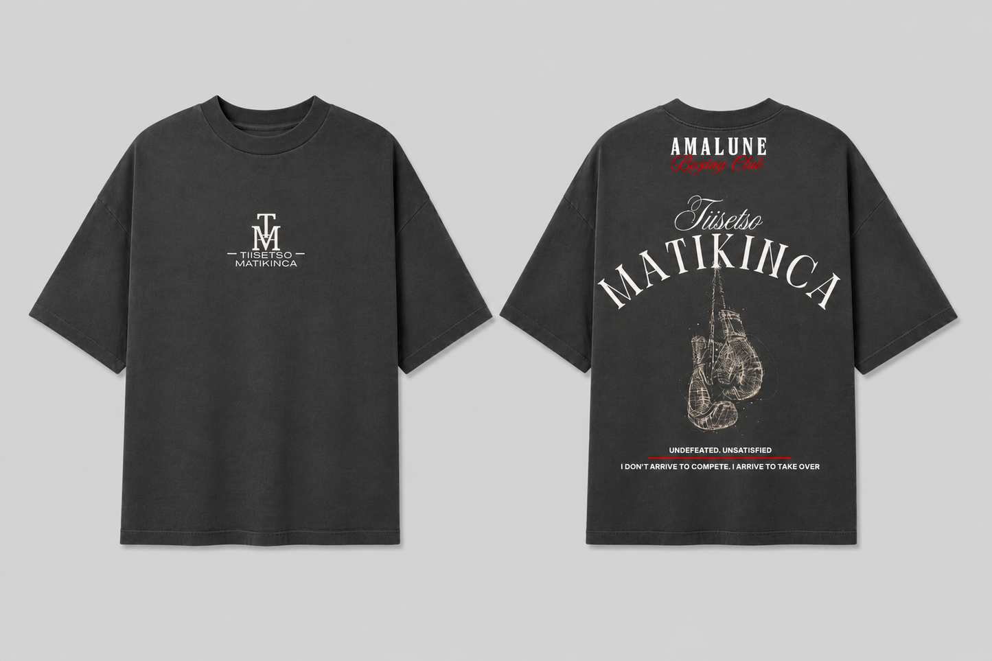 Matikinca x Amalune Ringside Club “Undefeated. Unsatisfied.” Oversized T-Shirt.
