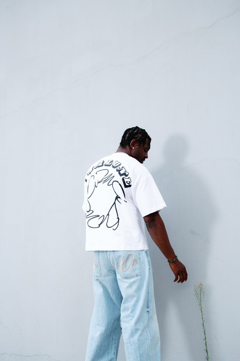 AMALUNE| White Oversized Box Tee