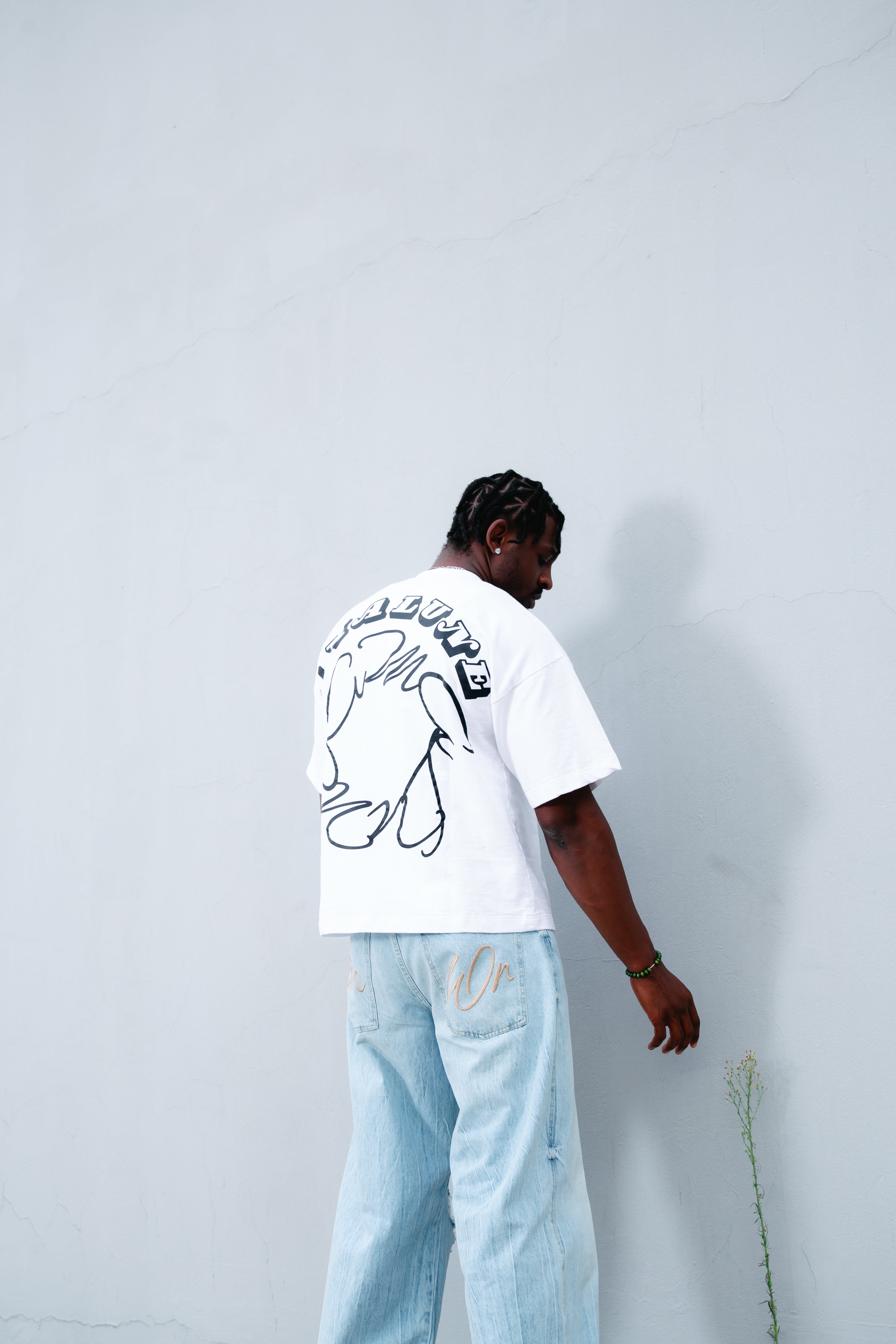AMALUNE| White Oversized Box Tee
